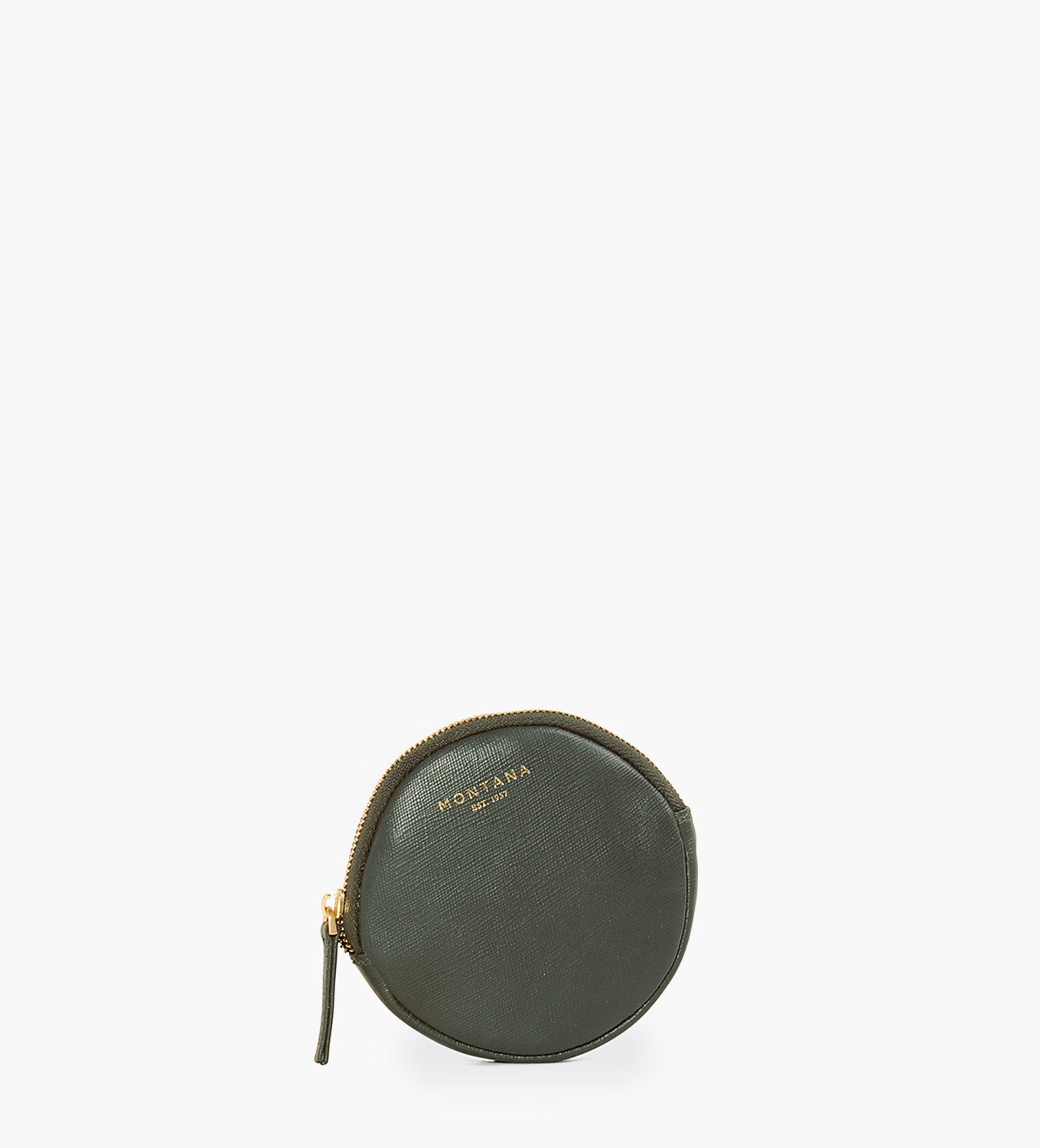 Myro Saffiano Wallet, round, green