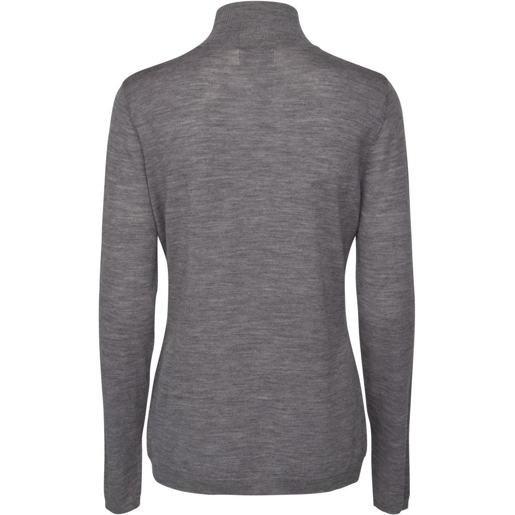 Rose Knit Roll Neck, light grey melange